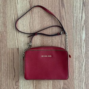Michael Kors Red Jet Set Crossbody Bag